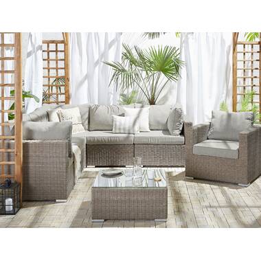 Tussey 6 seater outlet rattan corner sofa set